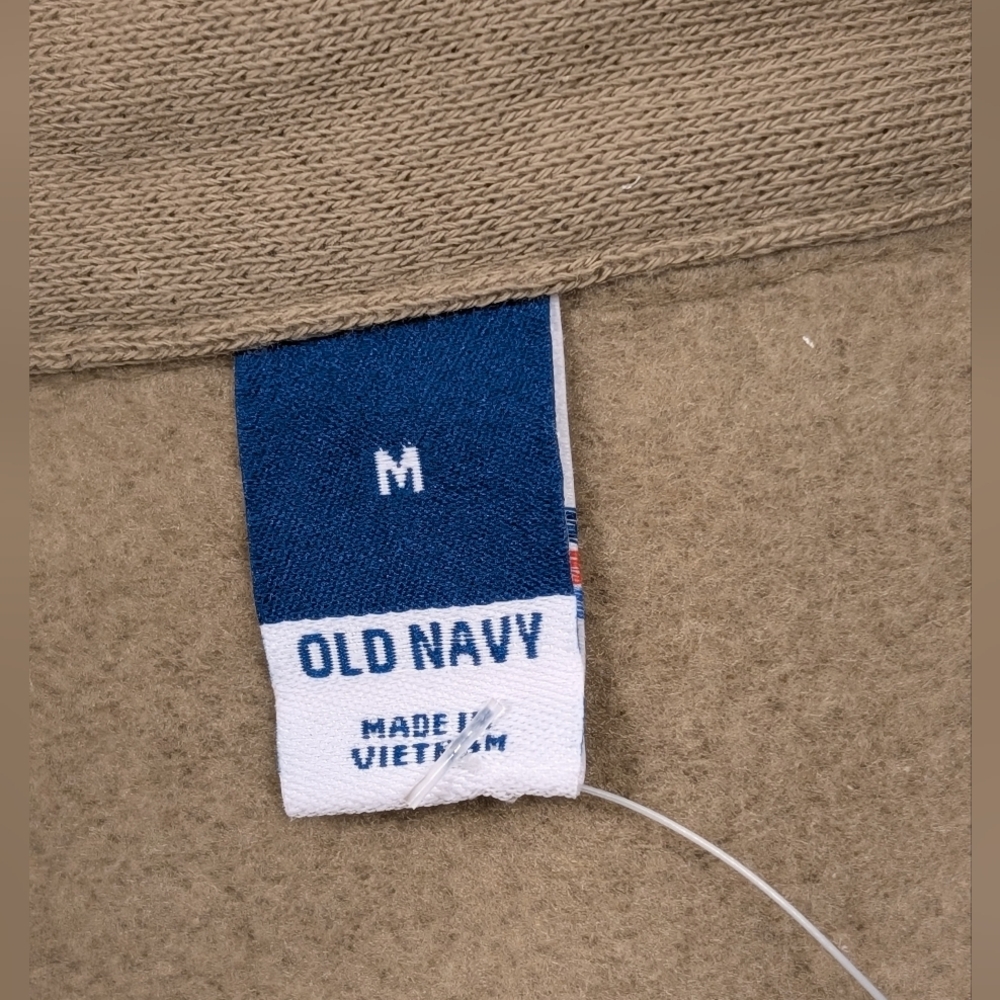 Old Navy Fleece Shacket Soft Button Down Khaki NEW Men's M - Picture 10 of 13
